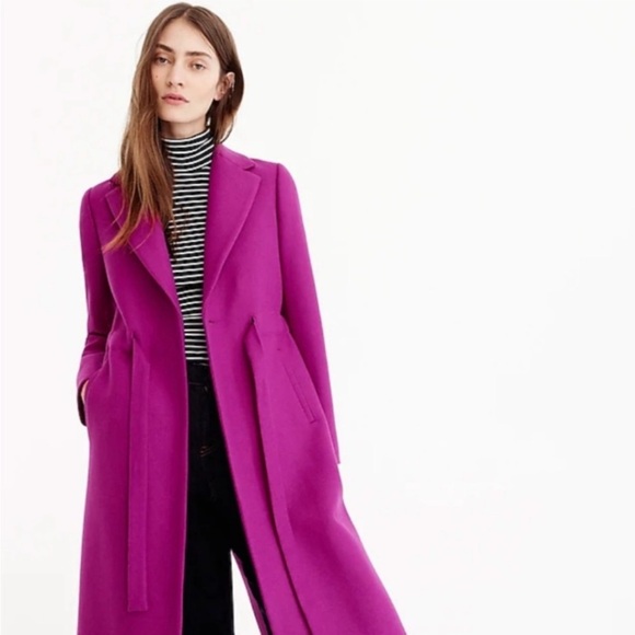 J.Crew Tie-waist topcoat trench in double-serge wool Coat G8009 Size 2 - Picture 13 of 15